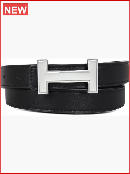 Gold Buckle Belt for Women, Fashion Waist Band, Leather Material